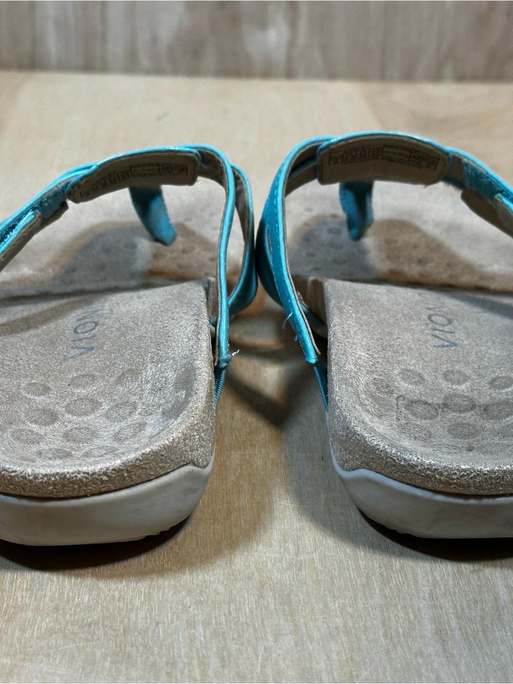 Vionic Teal Blue Crisscross Toe-Post Sandals - Picture 5 of 9
